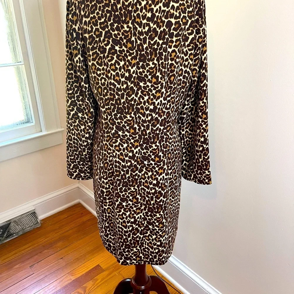 J. Crew Classic Animal Print Long Sleeve Dress Size 6